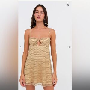 For Love and Lemons Glitter Slip Dress S